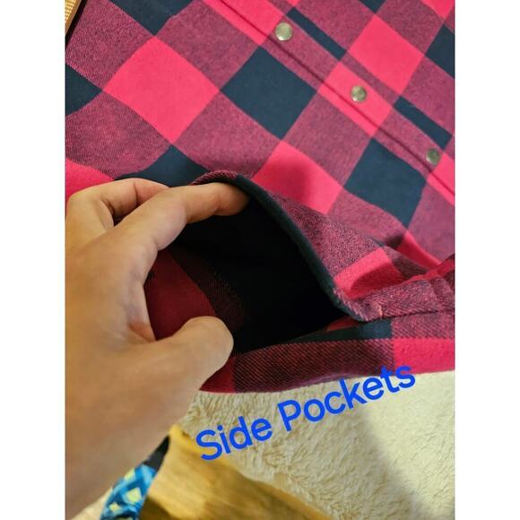 Orvis Classic Collection Shacket Red Black checkers. Sz Ws Large. Fleece lined. - Picture 7 of 13